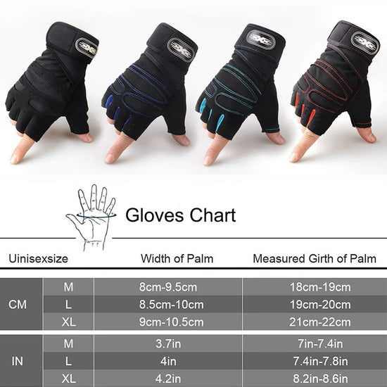 Workout Gloves for Men Women Half Finger Glove with Wrist Wrap for Sport Weight Lifting Training Bicycle Motorcyclist Gym Glove - Tasawoq