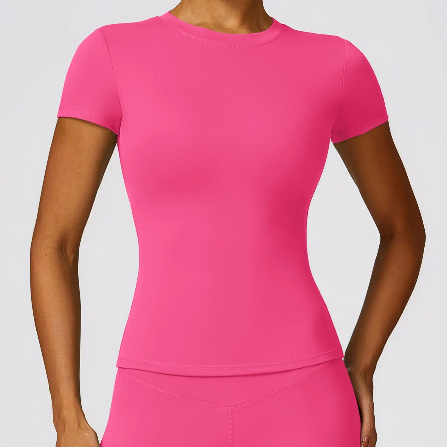 HGC Women's Sports T Shirt Summer Short Sleeve Running Round Neck Breathable Stretchy GYM Yoga Slim Fitness Active Top Tee - Tasawoq