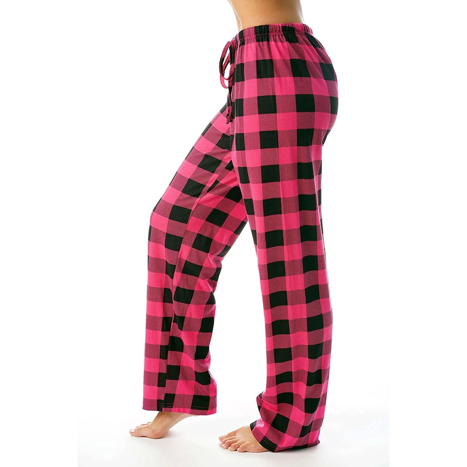 Women Christmas Pajama pants Autumn Winter Plaid Printed Pants Fashion Casual Wide Leg Pants Clothing Streetwear - Tasawoq