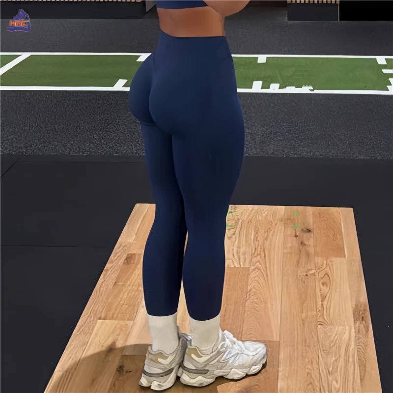 Seamless Sporty Leggings High Impact Yoga Leggings Fitness Pants Butt Lifting Tights Tummy Control Squat Proof Workout Tights - Tasawoq