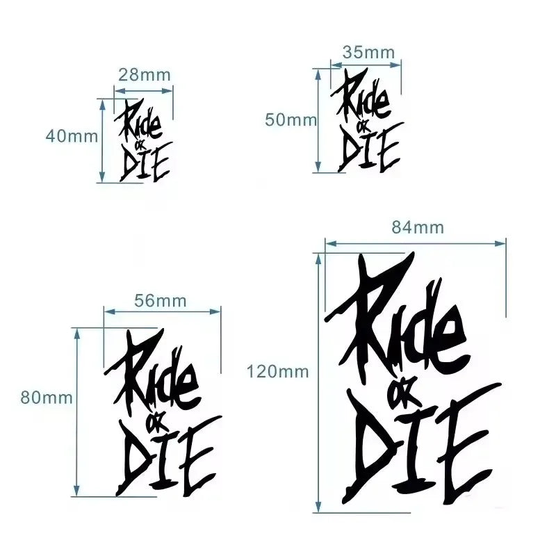 1PC Ride or Die Bike Frame Stickers Bicycle Top Tube Waterproof Vinyl Decals for MTB Bicycle Decorative Motorcycle Accessories - Tasawoq