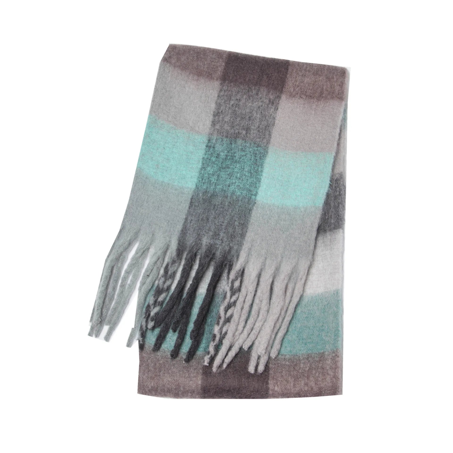 2025 Winter Thick Warm Scarf Women Cashmere Shawl and Wraps Pashmina Neckerchief Bufanda Female Rainbow Hairy Tessel Echarpe New - Tasawoq