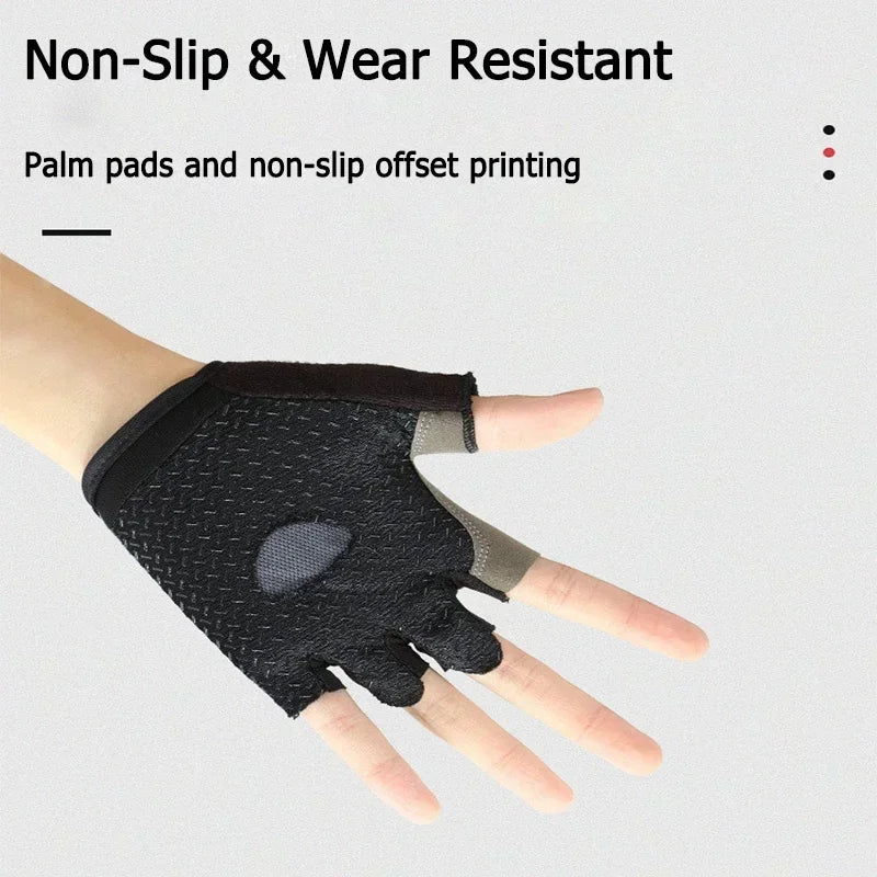 Gym Gloves Fitness Training Fingerless Men Women Bodybuilding Exercise Sports Gloves for Cycling Bicycle Anti Slip Breathable - Tasawoq
