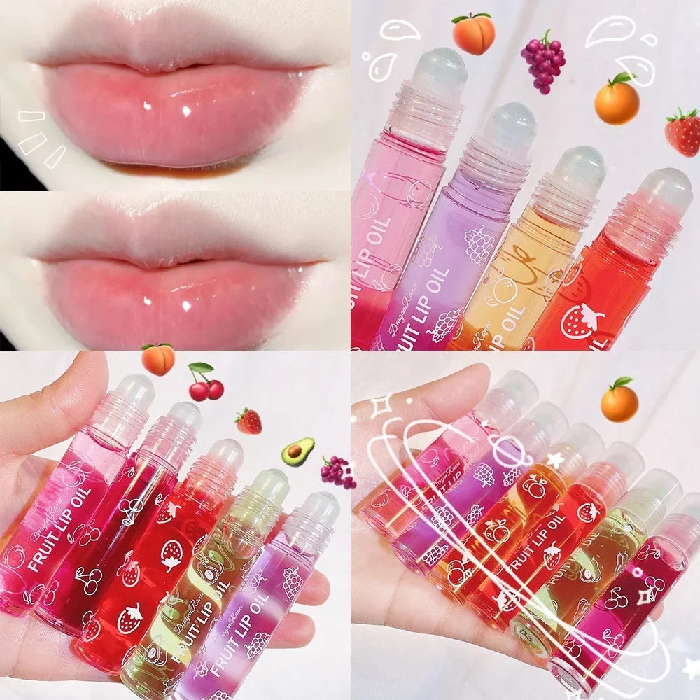 Roll-On Lip Oil, Moisturizing and Hydrating Lip Gloss, Nourishing Lip Balm Liquid for Smooth and Soft Lips, Long-Lasting Shine - Tasawoq
