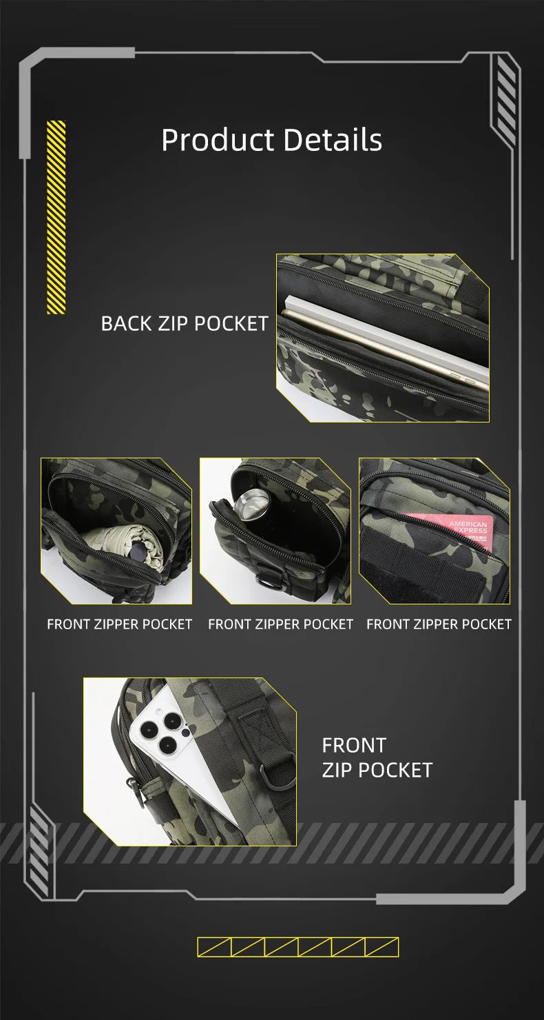 Trekking Tactical Handbags Shoulder Bag Camping for Man Hiking Travel Climbing Fishing Sling Crossbody Outdoor Weekend Molle Bag - Tasawoq