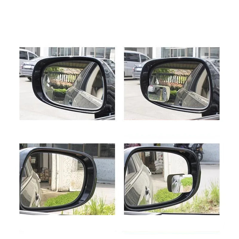 2PCS Car Blind Spot Mirror 360 Degree Adjustable Car Rearview Convex Mirror For Car Reverse Wide Angle Parking Rimless Mirrors