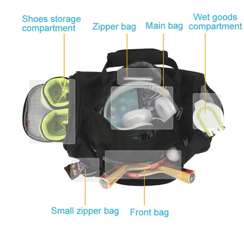 Men Gym Bag Dry Wet For Yoga Women Training Tas Travel Sac De Sport Outdoor Swim Women Shoes Fitness Weekender Shoulder Handbags - Tasawoq