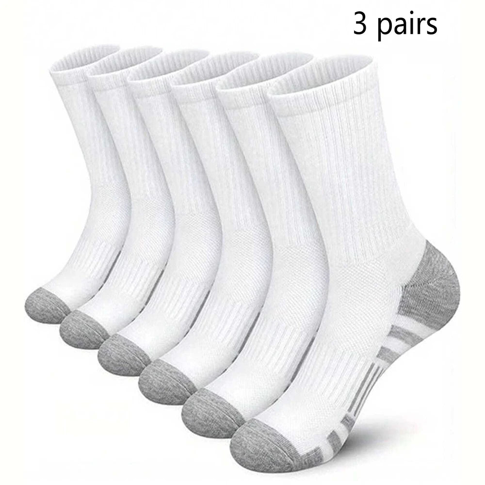 3 Pairs Men's Outdoor Gym Socks High Quality Comfortable Soft Ground-Gripping Football Large Size New Style - Tasawoq