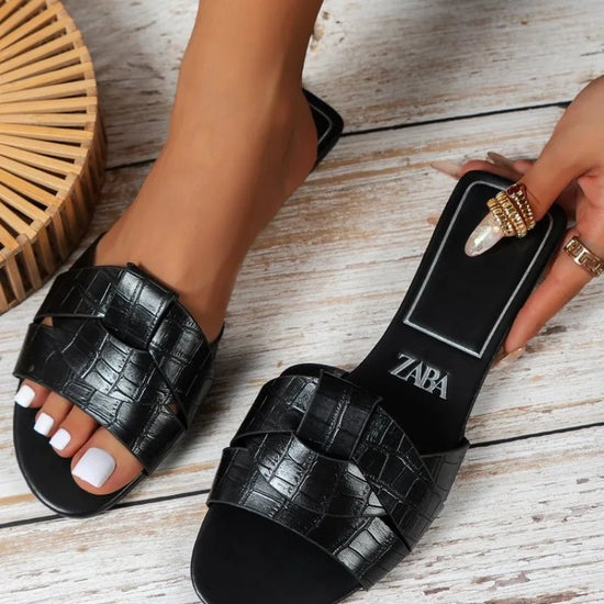 2024 New Fashion Slippers Women Sexy Flat Sandals Casual Ladies Sand Beach Slippers Elegant Fish Mouth Slippers Women - Tasawoq