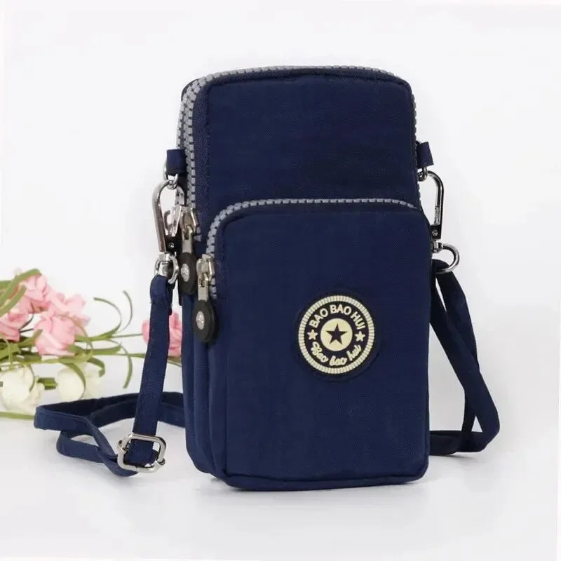 Portable Shoulder Bags Nylon Waterproof Women Mobile Phone Bags Mini Female Messenger Purse Lady Wallet Female CrossBody Bag - Tasawoq