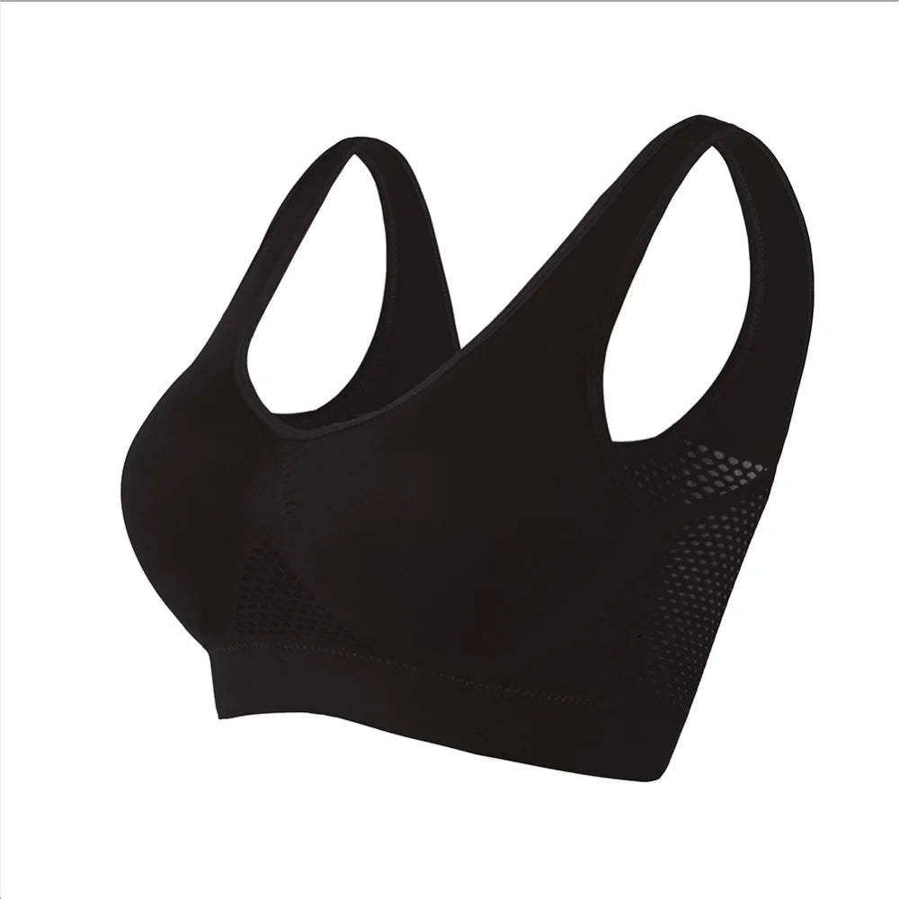 Seamless Mesh Women Sports Bras Fitness Gym Running Underwear Shockproof Bra Wireless 6XL Plus Size Crop Top Breathable Yoga Bra - Tasawoq