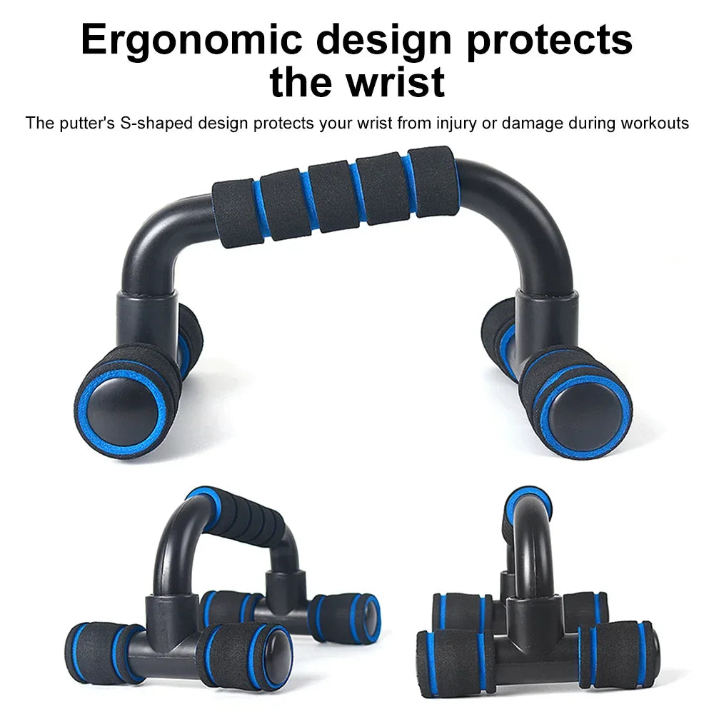 1pair U-shaped Push-up Rack Fitness Equipment Hand Sponge Grip Muscle Training Push Up Bar Chest Home Gym Body Building - Tasawoq