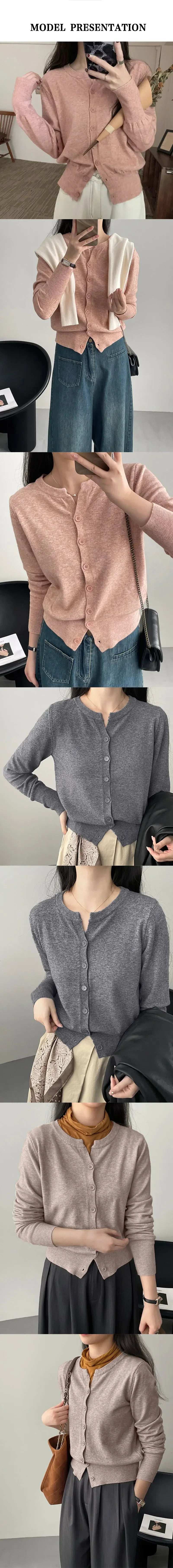 Fashion Women's Thin Fleece Knit Loose Short Cashmere Sweater Round Neck Warm Korean Casual Female Sweater Top Cloting - Tasawoq