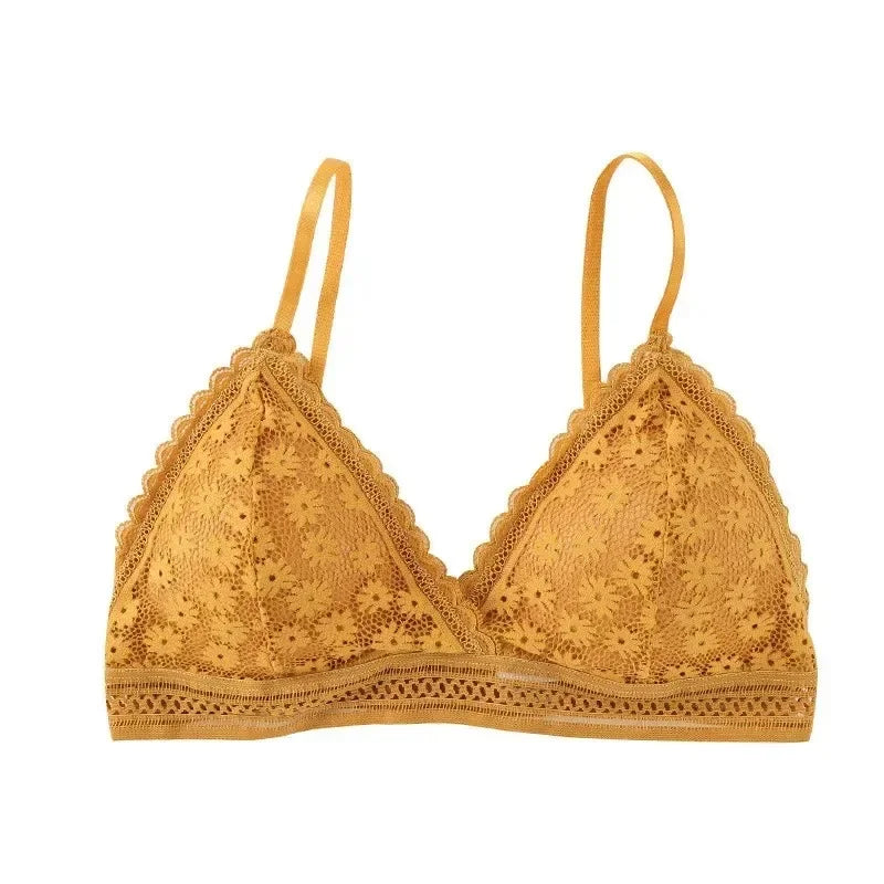 Sexy Floral Lace Bra Top For Women Push Up Female Lingerie breathable Bralette Removable Pad Thin Fashion New Wireless Bras - Tasawoq