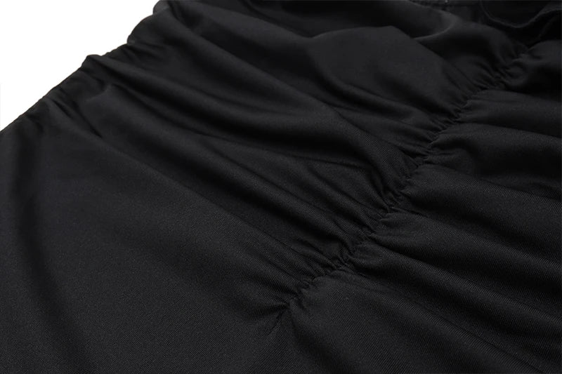 WhereMery Elegant Women Solid Sleeveless Slim Dress Aesthetic Oblique Strap Backless Prom Dresses Fashion Evening Party Clothing - Tasawoq