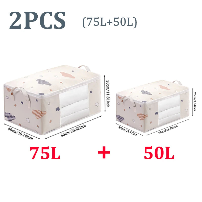 Quilt Clothes Big Capacity Storage Bag Quilt Bedding Storage Closet Organizer Wardrobe Organizer Blanket Sorting Bags Dust-proof - Tasawoq