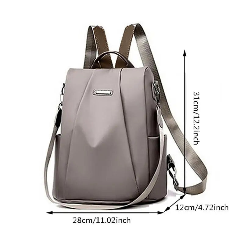 New Women's Multifunction Backpack Casual Solid Color School Bag For Girls Fashion Detachable Strap Travel Shoulder Bag - Tasawoq
