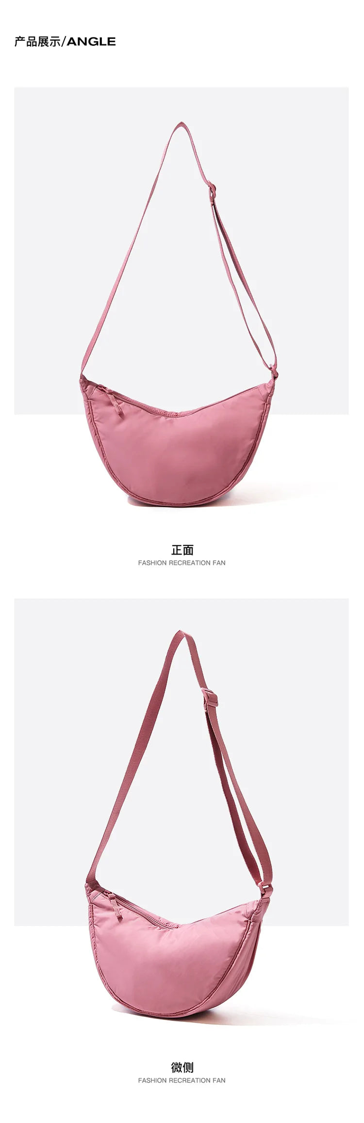 Solid Color Women's Portable Shoulder Bag Simple Female Nylon Cloth Padded Crossbody Bags Travel Purse Handbags Messenger Bag - Tasawoq
