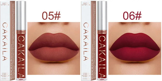 1PC Velvet Matte Lipstick Lip Gloss Light Red Liquid Lip Tint Cream Pigment Long Lasting Silky Texture Lips Women's Cosmetics - Tasawoq