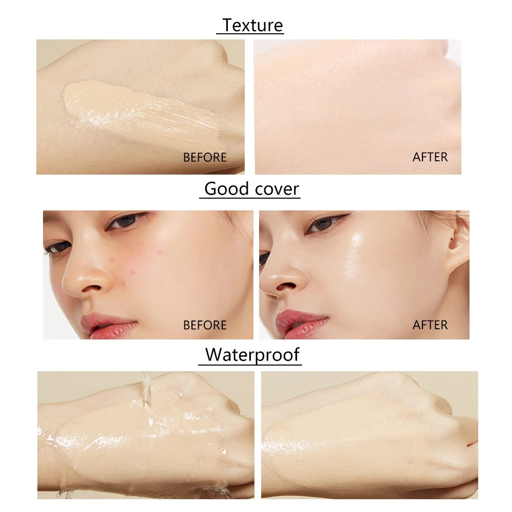 Liquid foundation naturally covers flaws without sticking powder, plain face cream, transparent foundation, conceals blemishes - Tasawoq