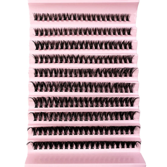 Faux Mink Eyelashes 540Cluster C Curled 9-16mm Mixed Natural Eyelash Extension 3D Russian Strip Personal Eyelash Makeup Tool - Tasawoq