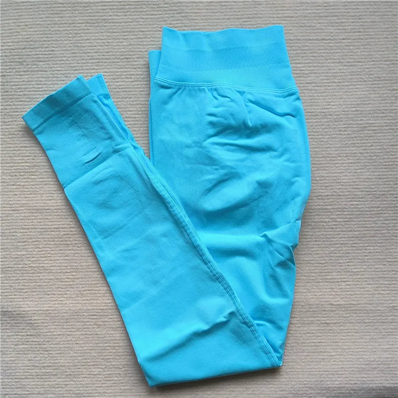 Seamless Sporty Leggings High Impact Yoga Leggings Fitness Pants Butt Lifting Tights Tummy Control Squat Proof Workout Tights - Tasawoq