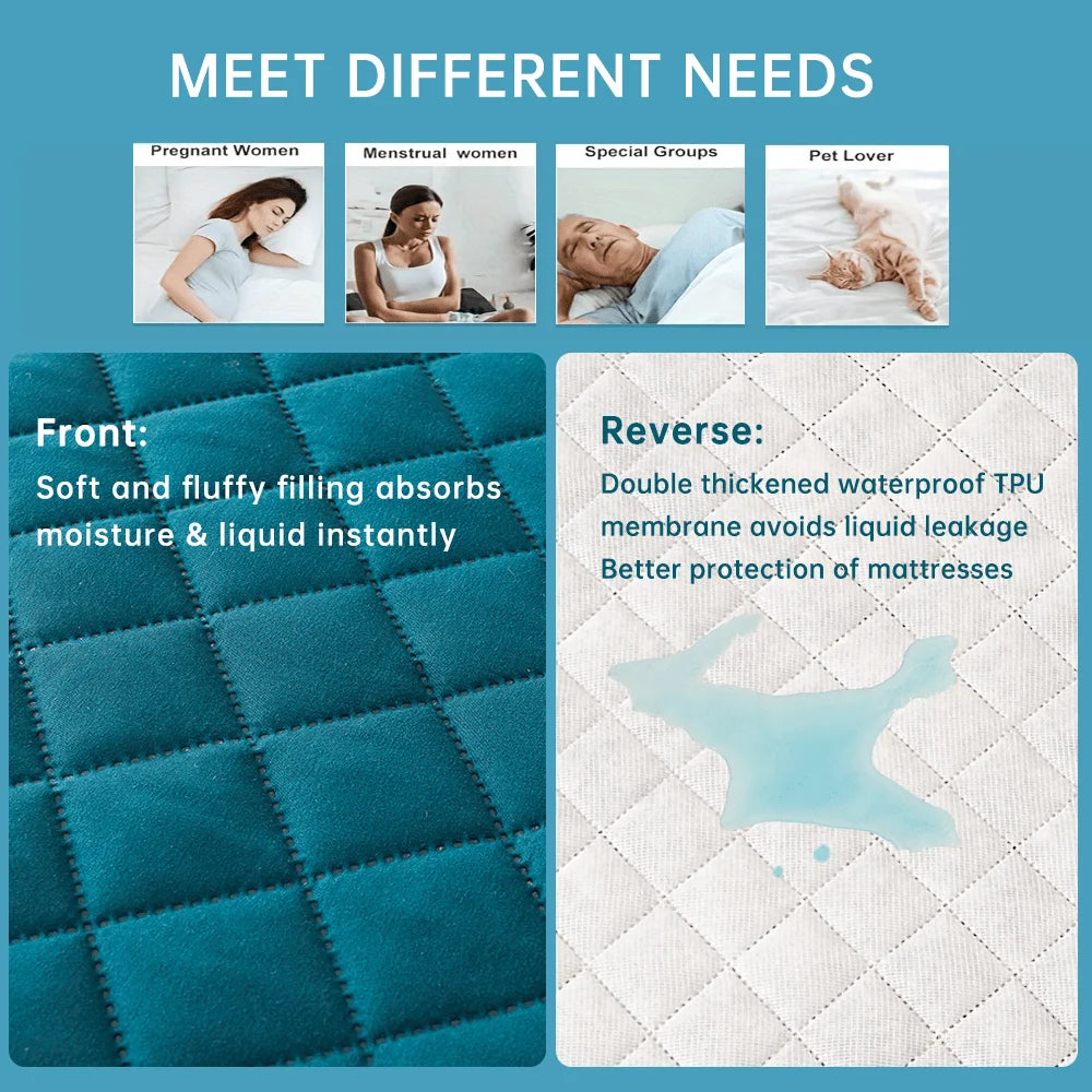 1pc 3D Air Fabric Thick Mattress Cover, 100% Waterproof Mattress Protector, Soft and Breathable Fitted Bed Sheet (No Pillowcase) - Tasawoq
