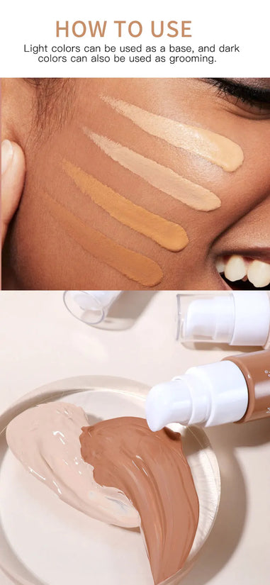 12-color liquid foundation, unparalleled wrinkle relieving and full coverage of high-definition liquid foundation, has a nourish - Tasawoq