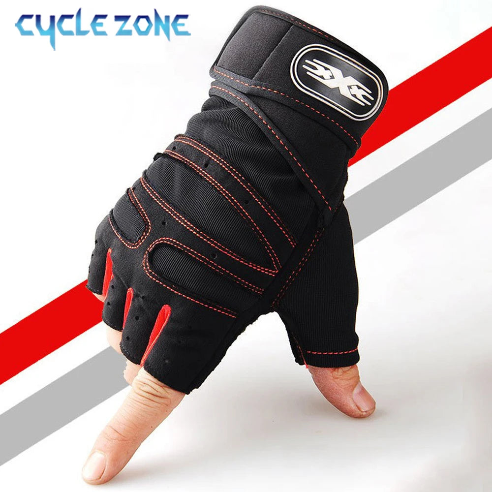 Workout Gloves for Men Women Half Finger Glove with Wrist Wrap for Sport Weight Lifting Training Bicycle Motorcyclist Gym Glove - Tasawoq