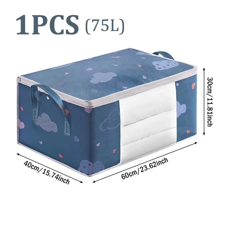 Quilt Clothes Big Capacity Storage Bag Quilt Bedding Storage Closet Organizer Wardrobe Organizer Blanket Sorting Bags Dust-proof - Tasawoq