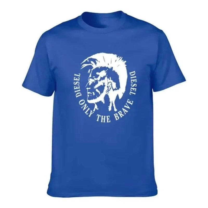 2025 New Men's Cotton T-shirt Comfortable Round Neck Print Large Size Top Unisex Clothing Harajuku Retro Casual Street Wear