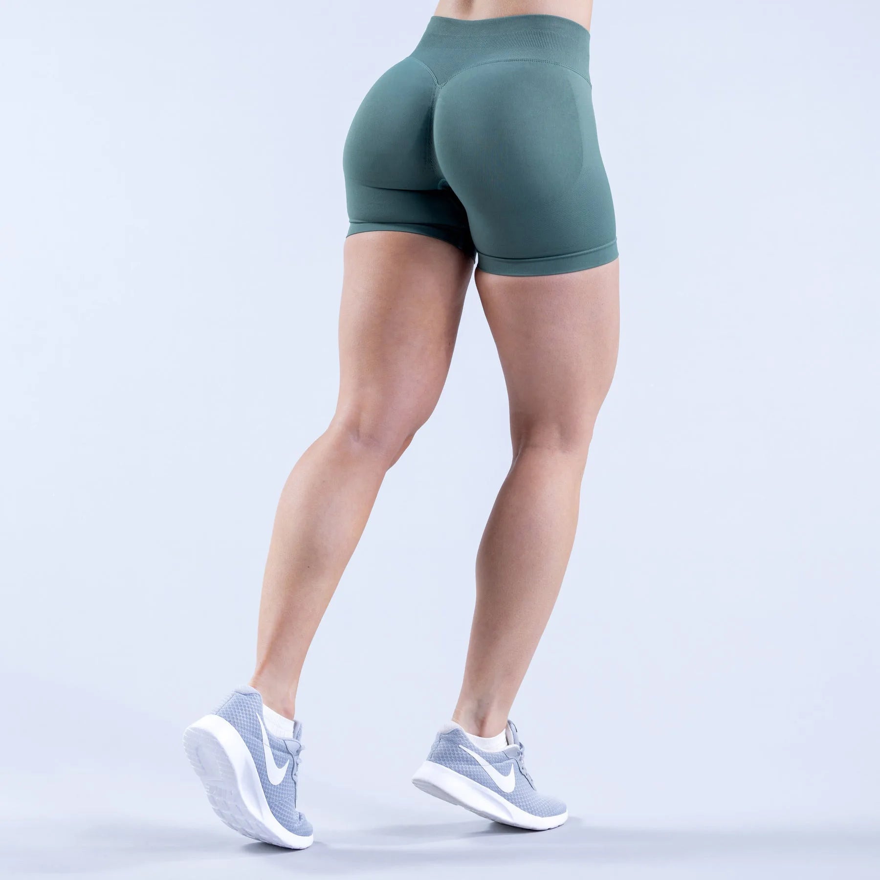 NCLAGEN Women Low Rise Impact Shorts Sports Workout Gym Running Seamless Leggings Scrunch Booty Hip Lifting Yoga Biker Shorts - Tasawoq