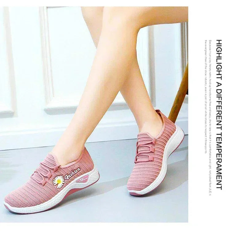 Adult sneakers, women's light running shoes, net shoes, comfortable soft soled sneakers, women's breathable casual single shoes - Tasawoq