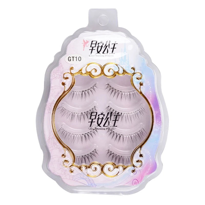 4pairs Natural False Eyelashes Thin Band Hand Made Short Lighter Eyelash Cosplay Korean Fashion Wispy Extension Makeup Tools - Tasawoq