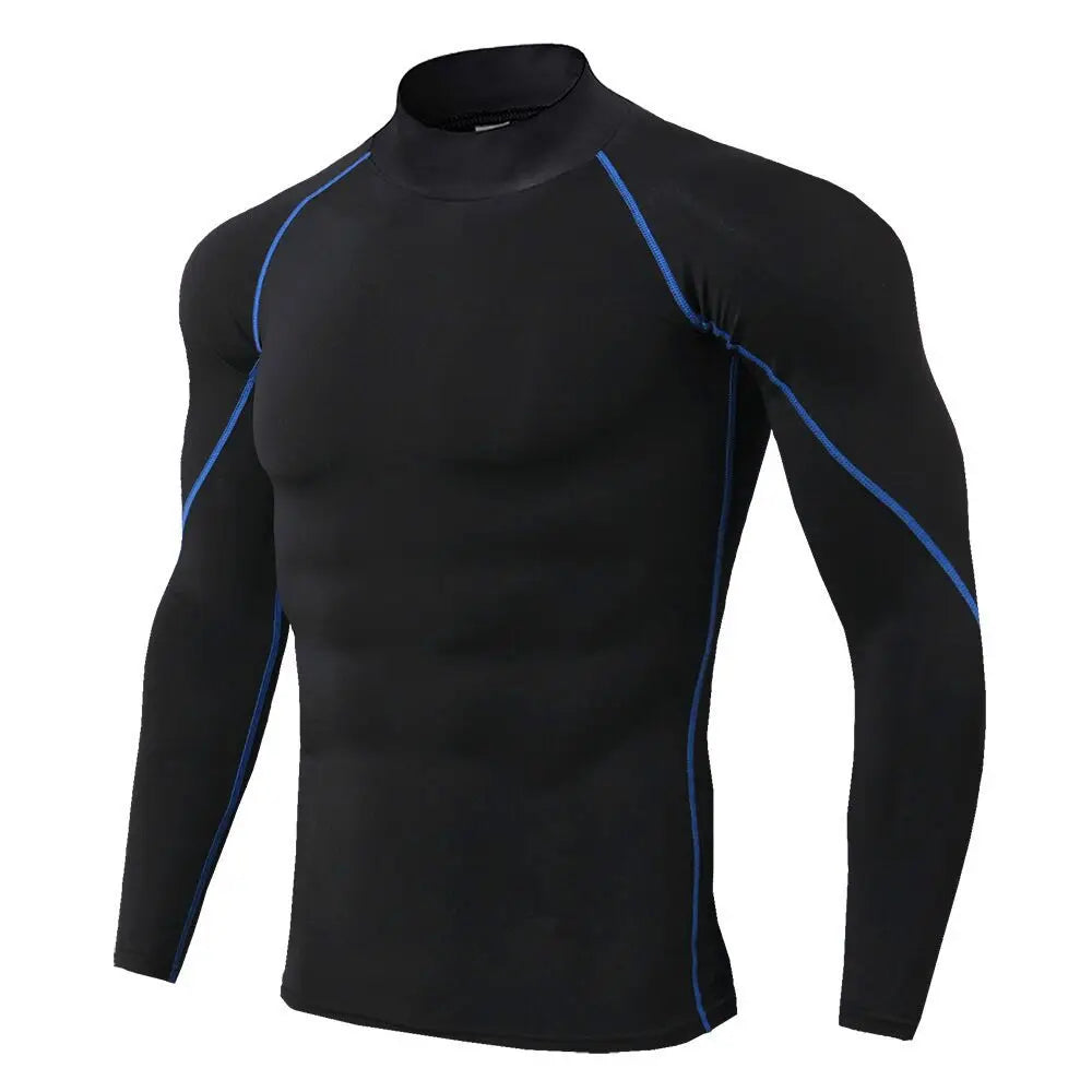 Men Sport T-shirt Quick Dry Bodybuilding Running Shirt Long Sleeve Compression Top Gym T Shirt Men Fitness Tight Rashgard - Tasawoq