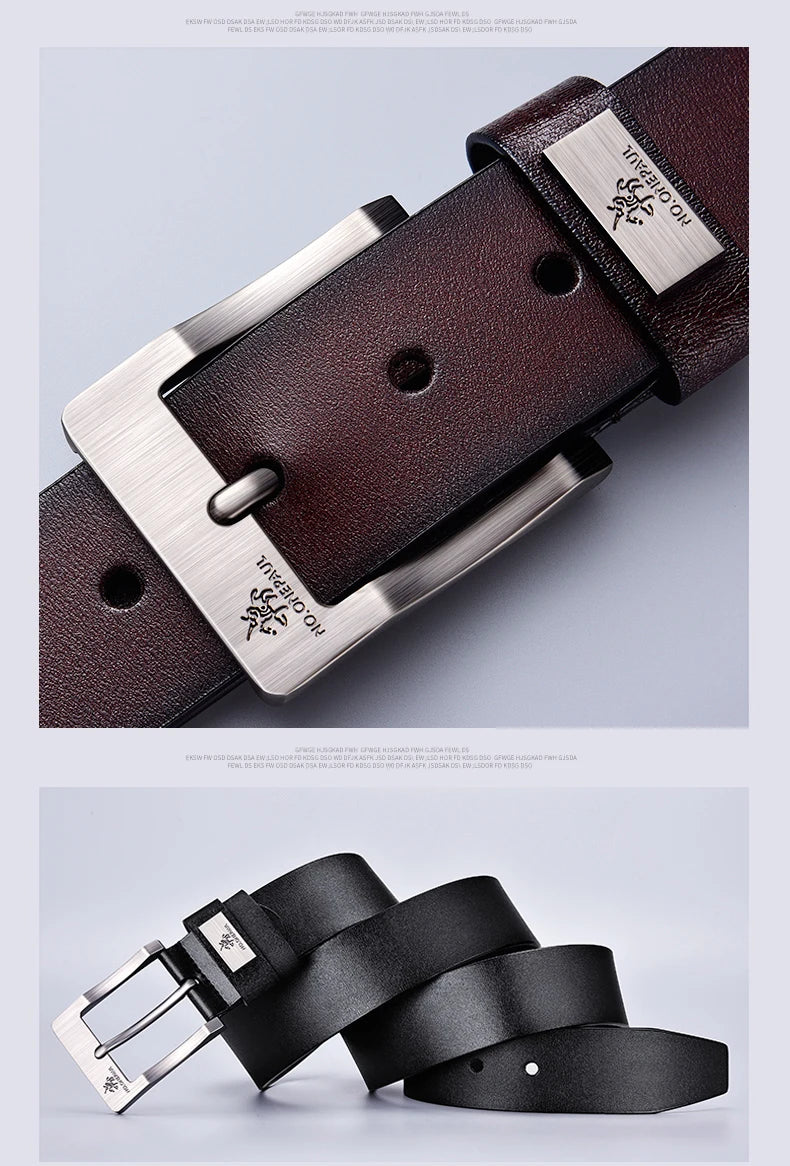 New Trend Men's High Quality Buckle Jeans Cowhide Casual Belt Business Denim Belt Men's Fashion Designer - Tasawoq