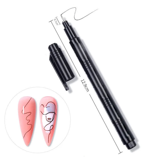 Nail Art Paintbrush With Ultra-fine Drawing Lines Edges Quick Drying Waterproof Acrylic Marker Pen Graffiti Pen - Tasawoq