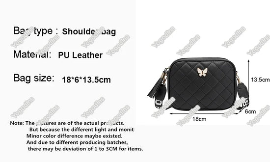 Fashion Hit Color Shoulder Bags for Women Female PU Leather Crossbody Messenger Bags Small Handbag Wide Strap Purse - Tasawoq