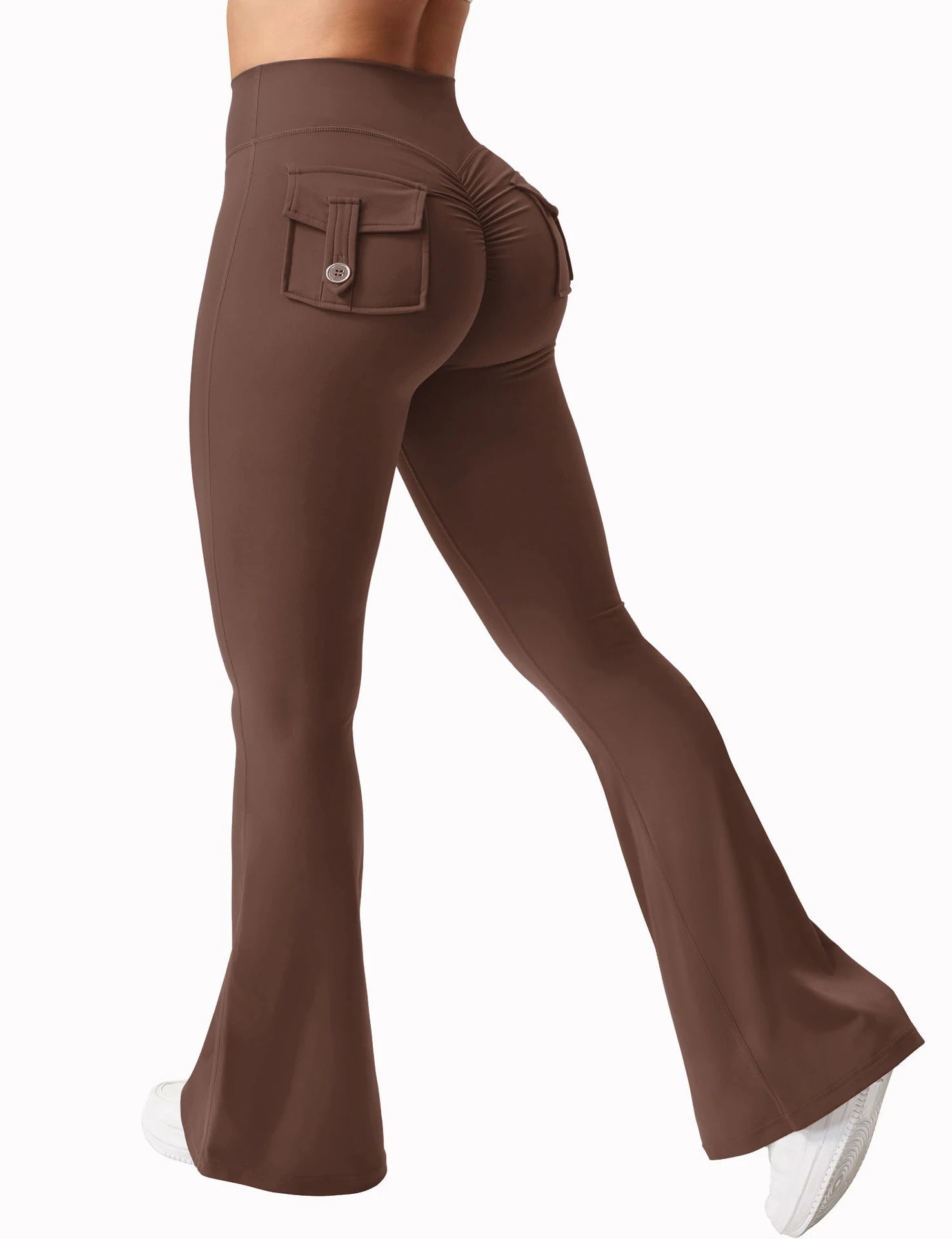 2024 Newest Women Wide Leg High Stretch Yoga Leggings Naked Feeling Compression Fitness Workwear with pockets Yoga Pant ﻿ - Tasawoq