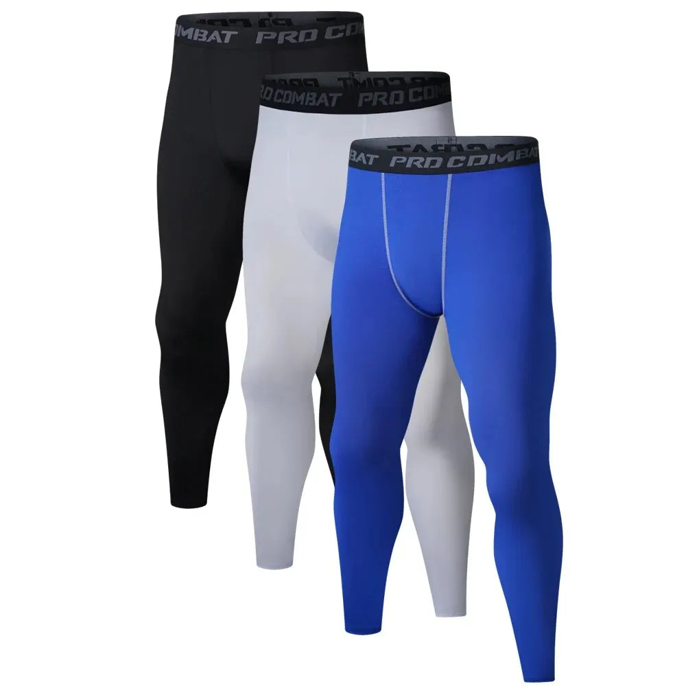 Men's Running Leggings Sportswear Quick Dry Gym Fitness Tights Workout Training Jogging Sports Trousers Compression Sport Pants - Tasawoq