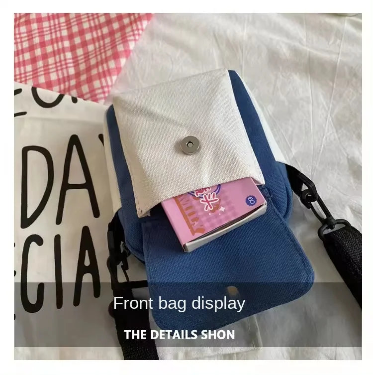Cute Canvas One Shoulder Womens Bag Little Rabbit Korean Version Fashion Crossbody Bag Female Student Cotton Womens Handbag - Tasawoq