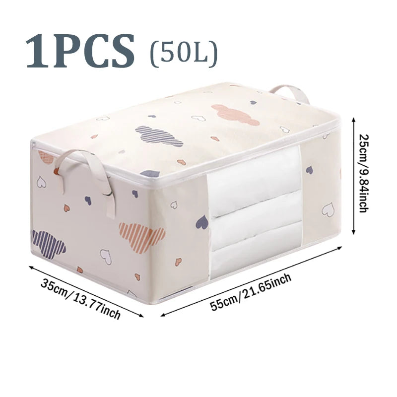 Quilt Clothes Big Capacity Storage Bag Quilt Bedding Storage Closet Organizer Wardrobe Organizer Blanket Sorting Bags Dust-proof - Tasawoq