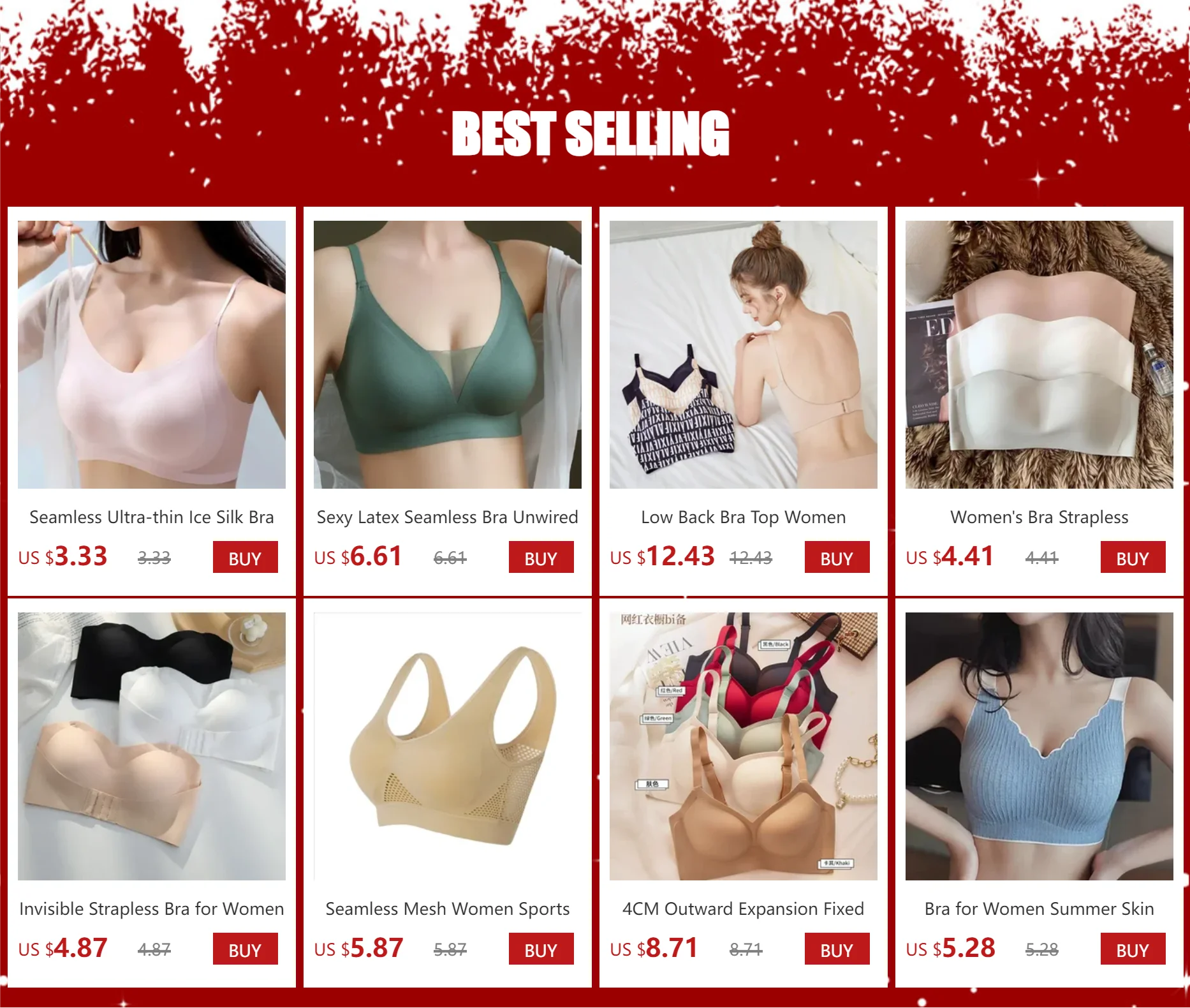 Backless Bras for Women Seamless Underwear Sexy Lingerie 3/4 Cup Bralette Top Wireless Brassiere Intimates Comfort T Shirt Bra - Tasawoq