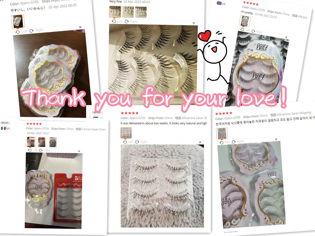 4pairs Natural False Eyelashes Thin Band Hand Made Short Lighter Eyelash Cosplay Korean Fashion Wispy Extension Makeup Tools - Tasawoq