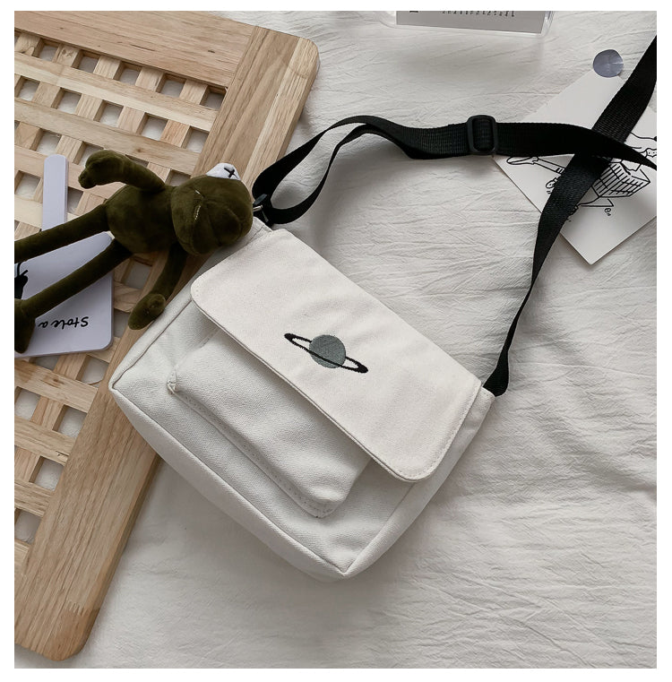 Casual Collage Student Messenger Bag Women Small Bag Canvas Shoulder Bag For Women Print Crossbody Bags Bolsas Sac - Tasawoq