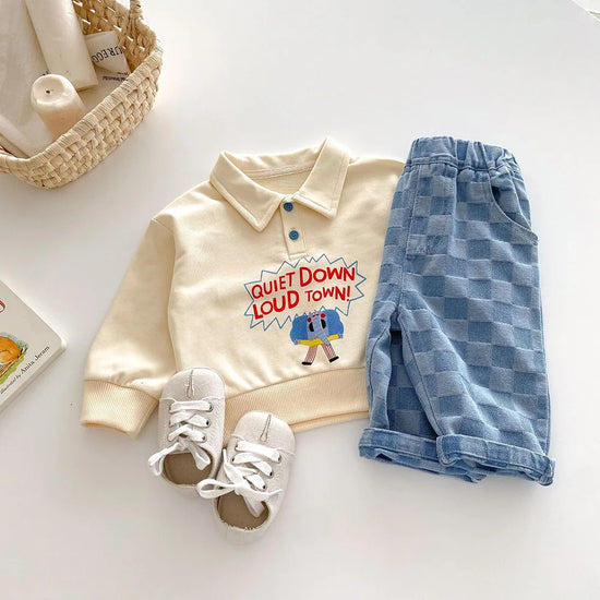 MILANCEL 1-5Y Children Jeans Boys Denim Pants Mid Waist Girls Trousers Fashion Kids Plaid Pants - Tasawoq