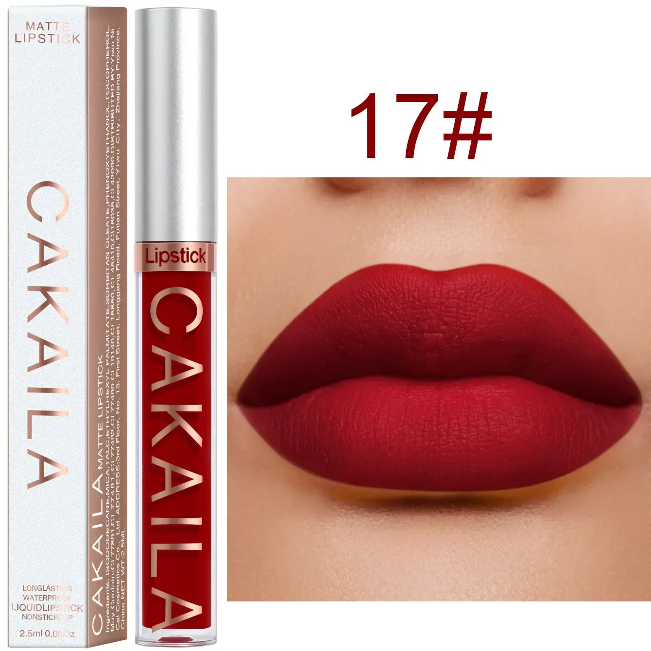 1PC Velvet Matte Lipstick Lip Gloss Light Red Liquid Lip Tint Cream Pigment Long Lasting Silky Texture Lips Women's Cosmetics - Tasawoq