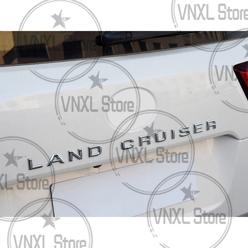 Car-Styling For Land Cruiser Letter 3D Metal Stickers 3M Adhesive Backing Car Trunk Body Emblem Auto Lettering Decals Accessorie