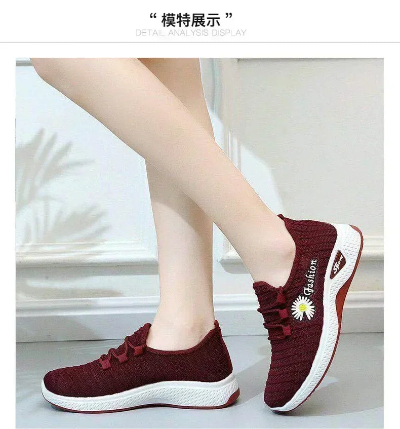 Adult sneakers, women's light running shoes, net shoes, comfortable soft soled sneakers, women's breathable casual single shoes - Tasawoq
