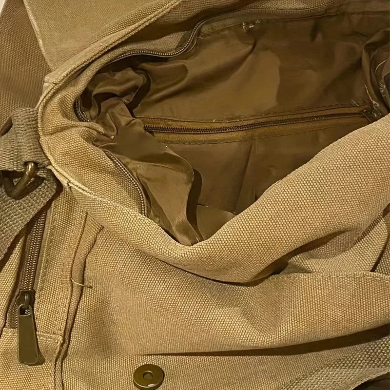 Vintage Cartoon Women Canvas Messenger Bag Large Capacity Tote Bag Women Shoulder Handbag - Tasawoq